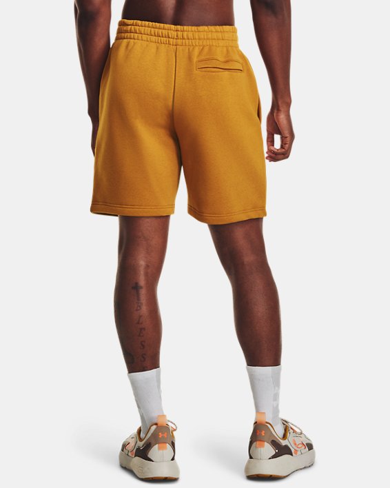 Shorts UA Essential Fleece para hombre, Yellow, pdpMainDesktop image number 1